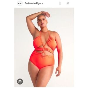 NWT FTF NEON ORANGE SWIMSUIT 3X